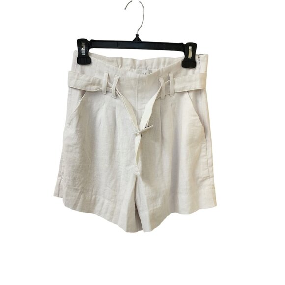 Abercrombie & Fitch Cream Ultra High Rise Linen Blend Casual Shorts Small - Picture 1 of 8